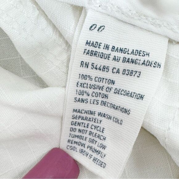 American Eagle Outfitters Raw Edge Button Fly Shorts White Size 00 - Picture 7 of 10